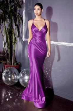 Ladivine CH236 - Ruched Mermaid Prom Dress -Hot Sale WEDDING Store ladivine ch236 ruched mermaid prom dress evening dresses xxs orchid 32265371648083
