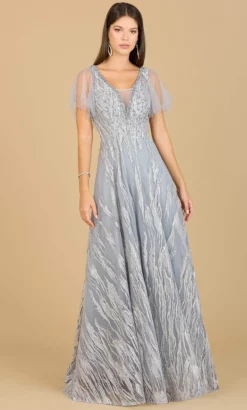 Lara Dresses 29201 - V-Neck Sheer Cape Sleeve Evening Gown -Hot Sale WEDDING Store lara dresses 29201 v neck sheer cape sleeve evening gown special occasion dress 4 slate 31682094366803