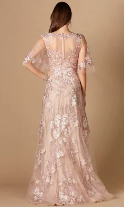 Lara Dresses 29325 - Elbow-Length Circular Flounce Sleeve A Line Gown -Hot Sale WEDDING Store lara dresses 29325 elbow length circular flounce sleeve a line gown special occasion dress 29626519879763