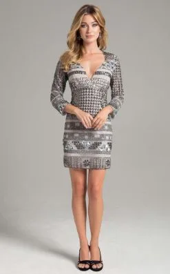 Lara Dresses - 32989 Long Sleeve Cocktail Dress