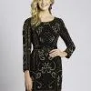 Lara Dresses - 33136 Long Sleeve Embellished Short Dress