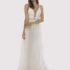 Lara Dresses - 51024 Beaded Deep V-neck A-line Gown With Train