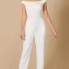 Lara Dresses - 51060 Off Shoulder Short Sleeves Jumpsuit