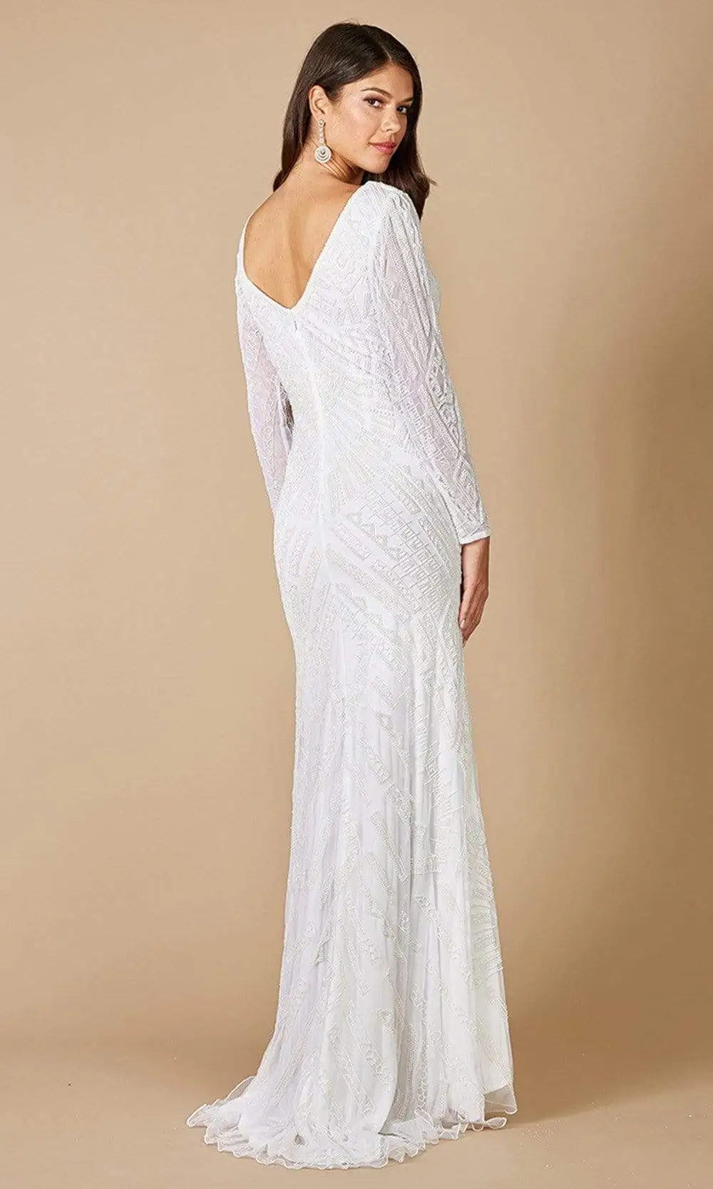 Lara Dresses - 51072 Geo-Embellished Trumpet Bridal Gown 2 Lara Dresses - 51072 Geo-Embellished Trumpet Bridal Gown - Image 2