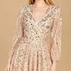 Lara Dresses 51125 - Embellished Long Sleeved Cocktail Dress