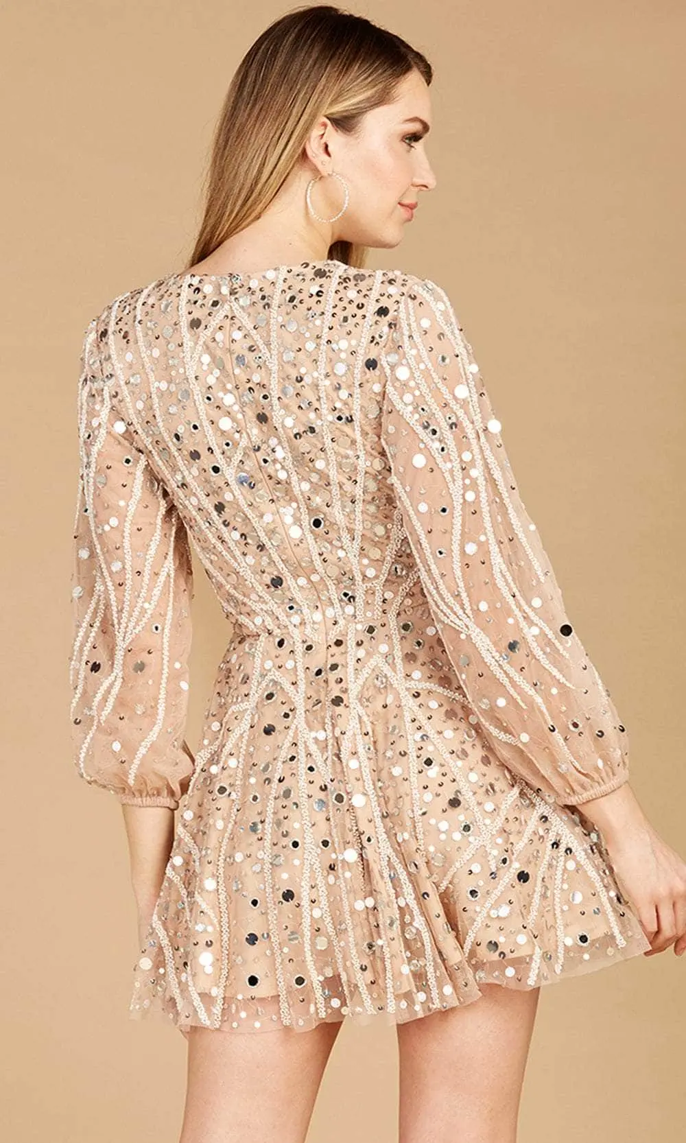 Lara Dresses 51125 - Embellished Long Sleeved Cocktail Dress 2 Lara Dresses 51125 - Embellished Long Sleeved Cocktail Dress - Image 2