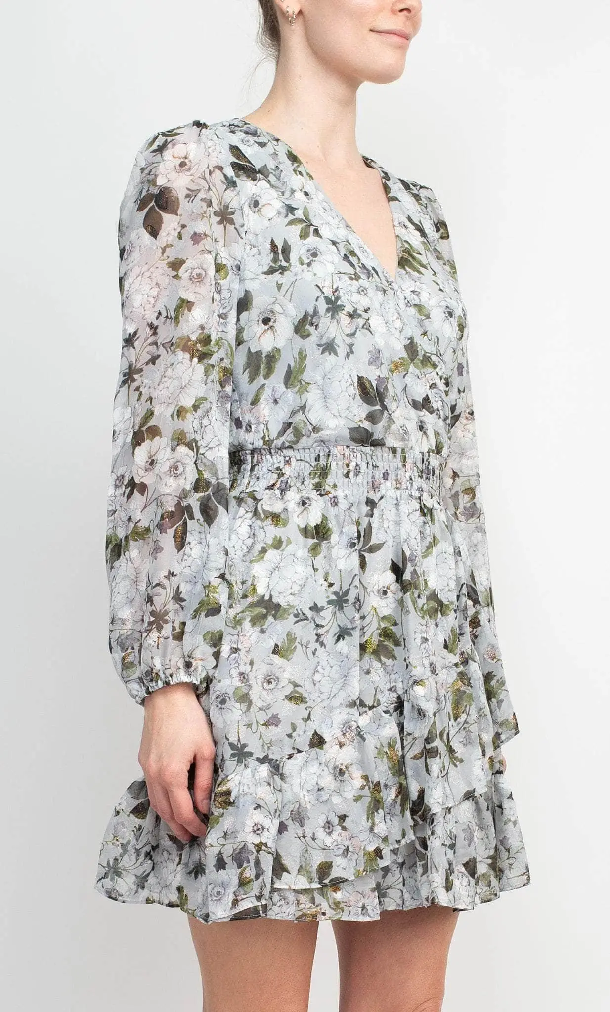 Laundry HU07D29 - Tiered Hem Floral Short Dress 4 Laundry HU07D29 - Tiered Hem Floral Short Dress - Image 4