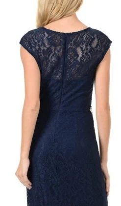 Lenovia - 5157 Cap Sleeve Draped Lace Long Sheath Dress 16 Lenovia - 5157 Cap Sleeve Draped Lace Long Sheath Dress -Hot Sale WEDDING Store lenovia 5157 cap sleeve draped lace long sheath dress bridesmaid dresses 6207304958009