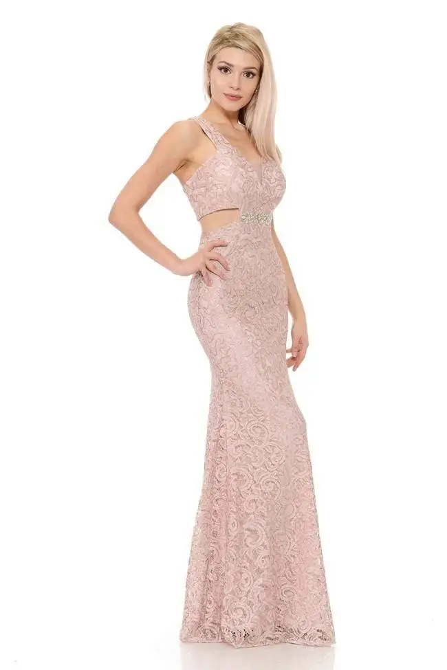 Lenovia - 5170 Lace Plunging V-Neck Evening Dress 17 Lenovia - 5170 Lace Plunging V-Neck Evening Dress - Image 17