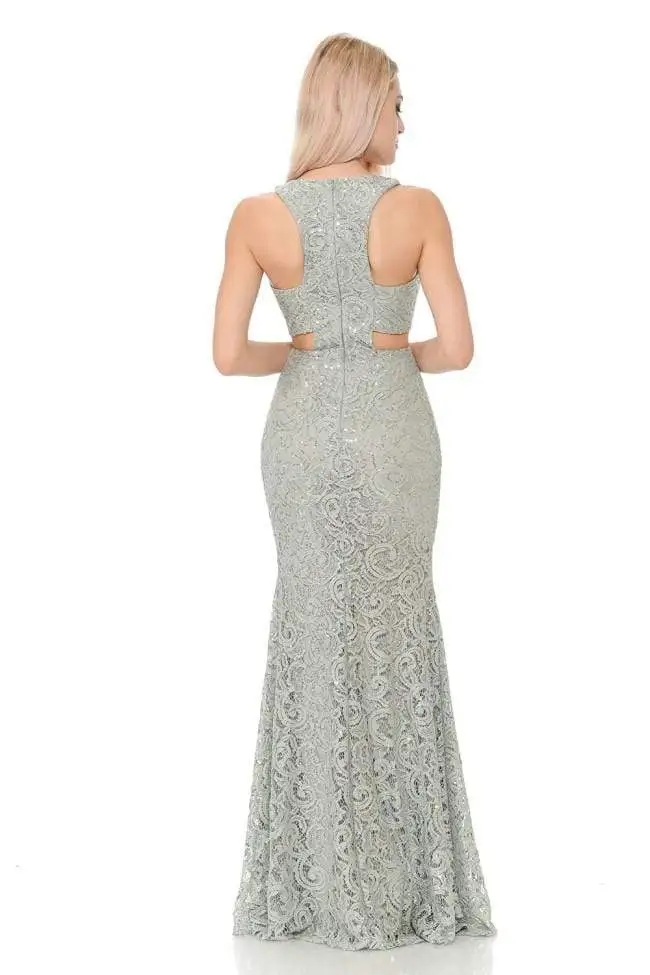 Lenovia - 5170 Lace Plunging V-Neck Evening Dress 23 Lenovia - 5170 Lace Plunging V-Neck Evening Dress - Image 23