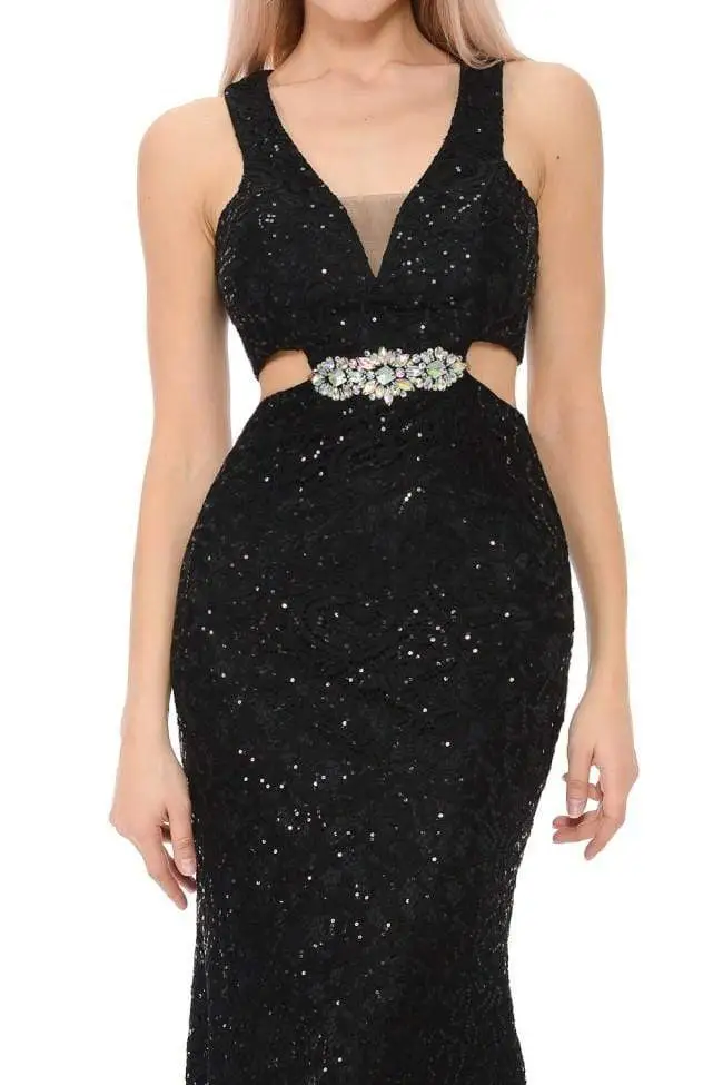 Lenovia - 5170 Lace Plunging V-Neck Evening Dress 14 Lenovia - 5170 Lace Plunging V-Neck Evening Dress - Image 14