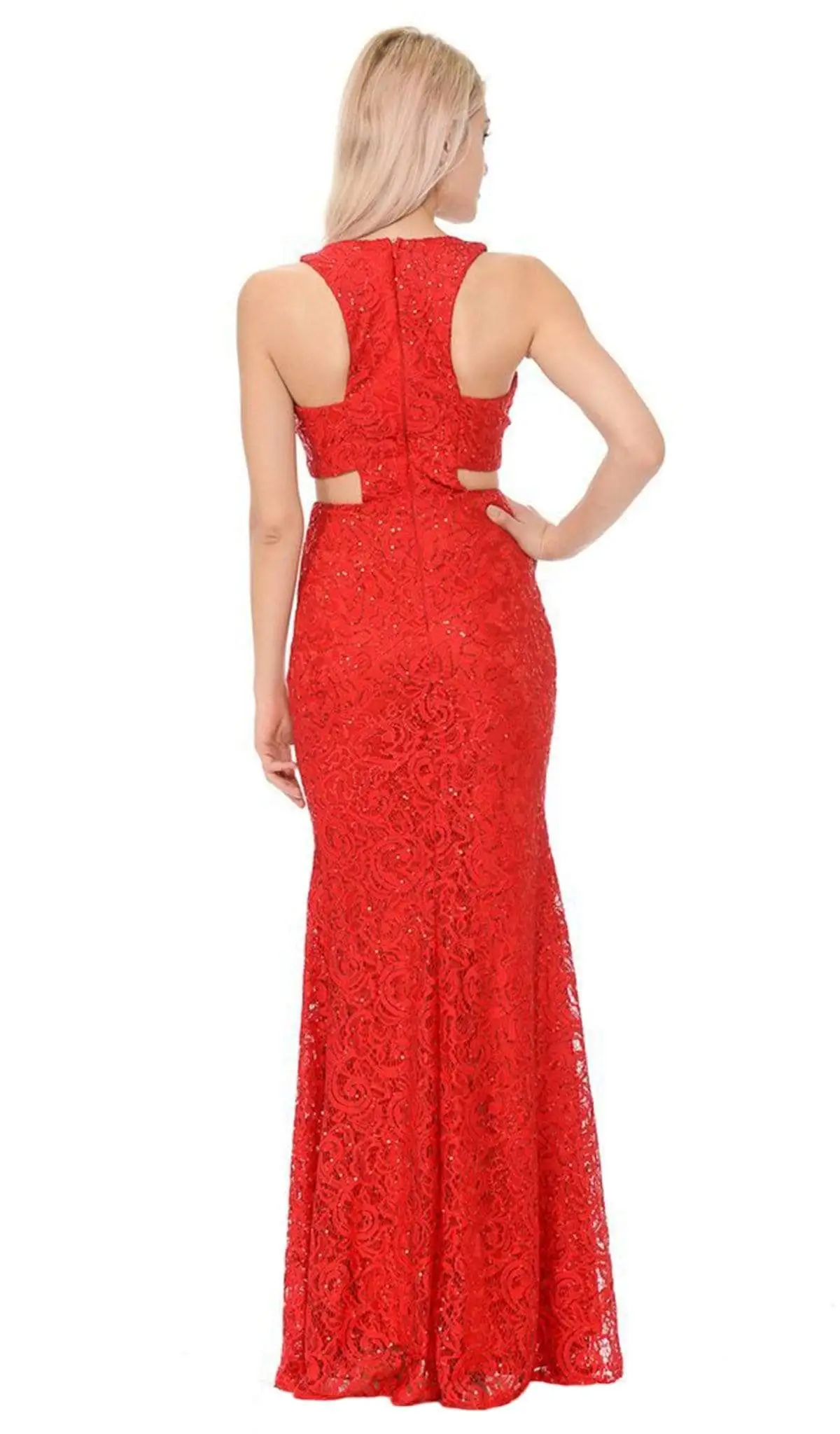 Lenovia - 5170 Lace Plunging V-Neck Evening Dress 10 Lenovia - 5170 Lace Plunging V-Neck Evening Dress - Image 10