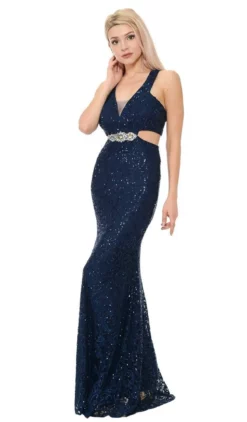 Lenovia - 5170 Lace Plunging V-Neck Evening Dress 26 Lenovia - 5170 Lace Plunging V-Neck Evening Dress -Hot Sale WEDDING Store lenovia 5170 lace plunging v neck evening dress evening dresses 6204521676857
