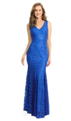 Lenovia - 5172 Sleeveless Glittering Lace Trumpet Gown