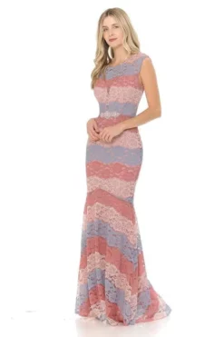 Lenovia - 5221 Sheer Lace Color Block Trumpet Dress 15 Lenovia - 5221 Sheer Lace Color Block Trumpet Dress -Hot Sale WEDDING Store lenovia 5221 sheer lace color block trumpet dress bridesmaid dresses 28075524489299