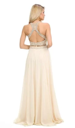 Lenovia - 8122 Crystal Beaded Halter Chiffon A-line Dress 10 Lenovia - 8122 Crystal Beaded Halter Chiffon A-line Dress -Hot Sale WEDDING Store lenovia 8122 crystal beaded halter chiffon a line dress bridesmaid dresses 6203882700857