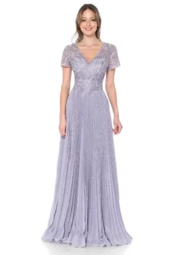 Lenovia - 8139 Embroidered V Neck A-line Gown -Hot Sale WEDDING Store lenovia 8139 embroidered v neck a line gown mother of the bride dresses xs lilac 31844060561491
