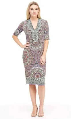 London Times - T3961M V-Neck Medallion Print Jersey Midi Sheath Dress 12 London Times - T3961M V-Neck Medallion Print Jersey Midi Sheath Dress -Hot Sale WEDDING Store london times t3961m v neck medallion print jersey midi sheath dress semi formal 0 white purple 14840715018323