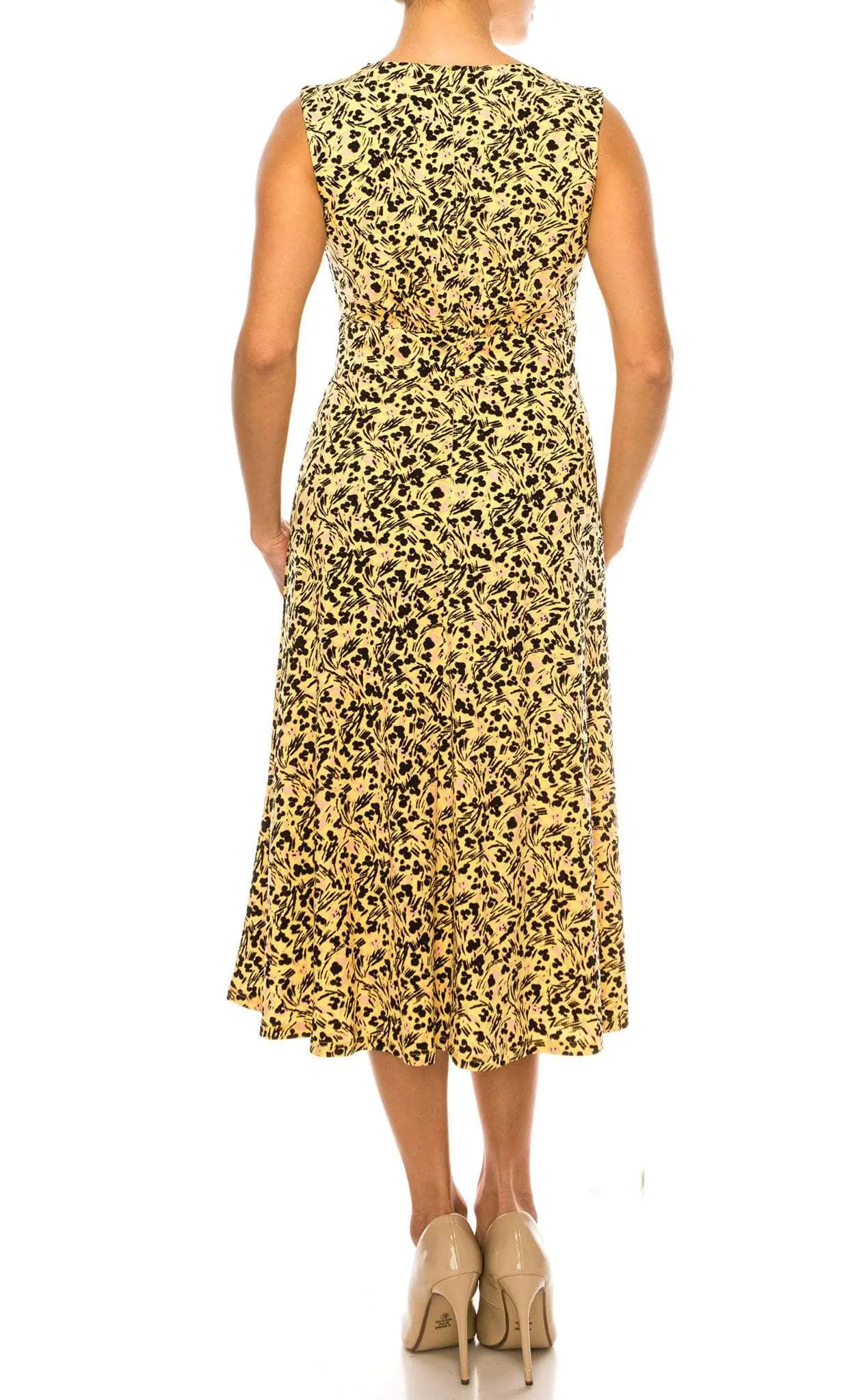 London Times T5758M - Sleeveless Floral Print Midi Dress 16 London Times T5758M - Sleeveless Floral Print Midi Dress - Image 16