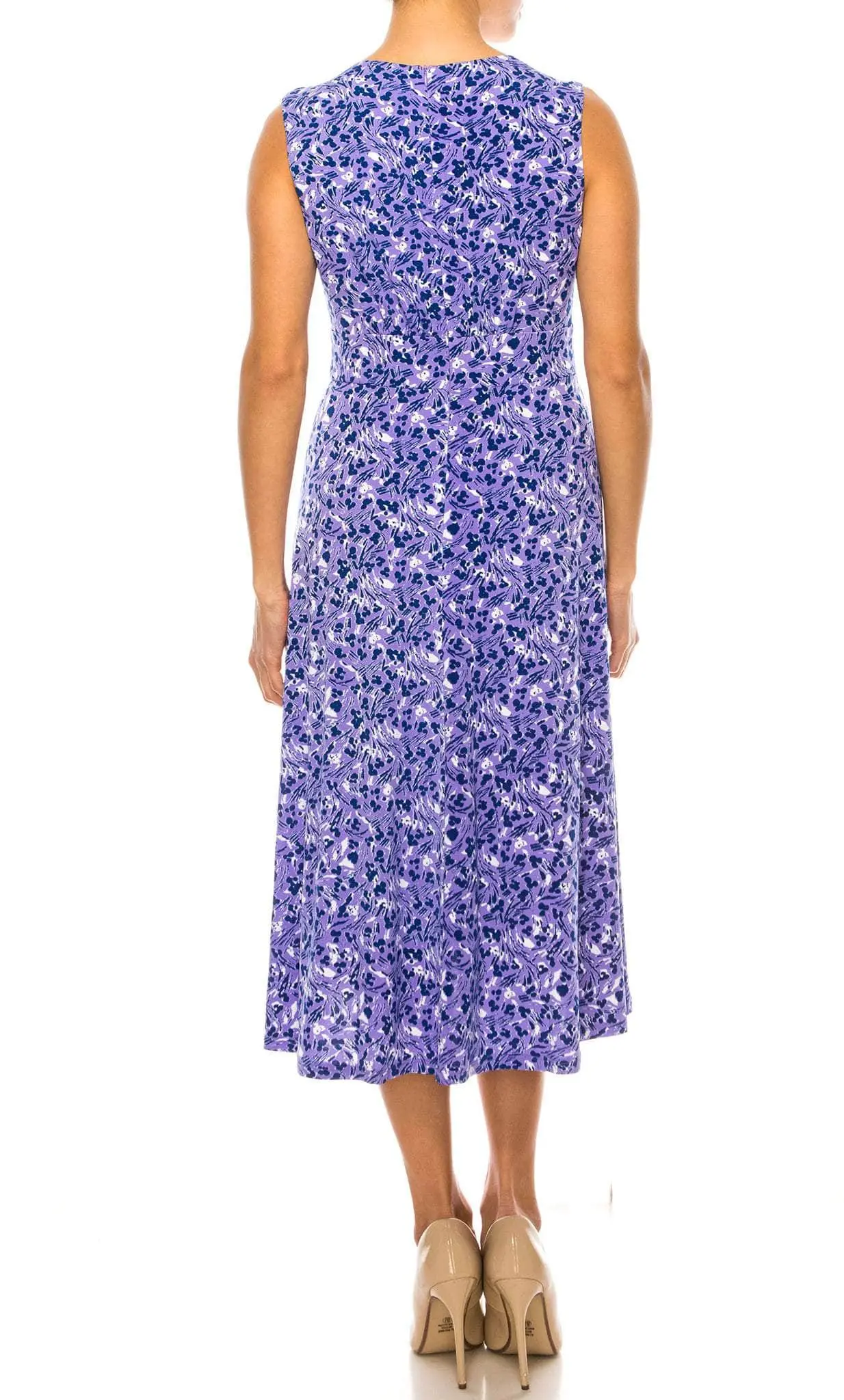 London Times T5758M - Sleeveless Floral Print Midi Dress 12 London Times T5758M - Sleeveless Floral Print Midi Dress - Image 12