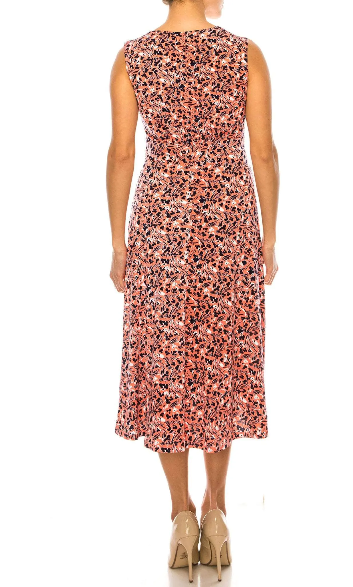 London Times T5758M - Sleeveless Floral Print Midi Dress 7 London Times T5758M - Sleeveless Floral Print Midi Dress - Image 7