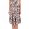 London Times T5758M - Sleeveless Floral Print Midi Dress