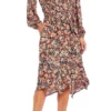 London Times T5903M - Bishop Sleeve Floral Dress