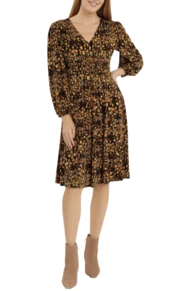 London Times T5953M - Floral Printed Midi Dress -Hot Sale WEDDING Store london times t5953m floral printed midi dress special occasion dress xs black rust 32270550892627