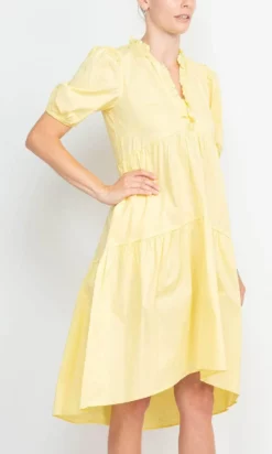 London Times T6166M - Short Puff Sleeve High Low Hem Dress -Hot Sale WEDDING Store london times t6166m short puff sleeve high low hem dress holiday dresses 31674739523667