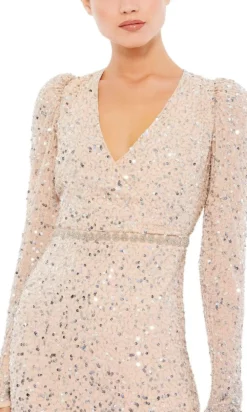 Mac Duggal - 10740 Sequined Long Sleeve Trumpet Dress -Hot Sale WEDDING Store mac duggal 10740 sequined long sleeve trumpet dress cocktail dresses 15877593071699