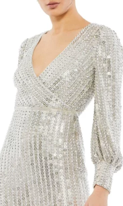 Mac Duggal 10809 - Beaded Bishop Sleeve Evening Dress -Hot Sale WEDDING Store mac duggal 10809 beaded bishop sleeve evening dress special occasion dress 30453568798803