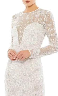 Mac Duggal 10821 - Illusion High Neck Floral Long Gown -Hot Sale WEDDING Store mac duggal 10821 illusion high neck floral long gown evening dresses 31848101740627