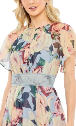 Mac Duggal 11400 - Floral Printed A-line Dress -Hot Sale WEDDING Store mac duggal 11400 floral printed a line dress special occasion dress 32189978706003