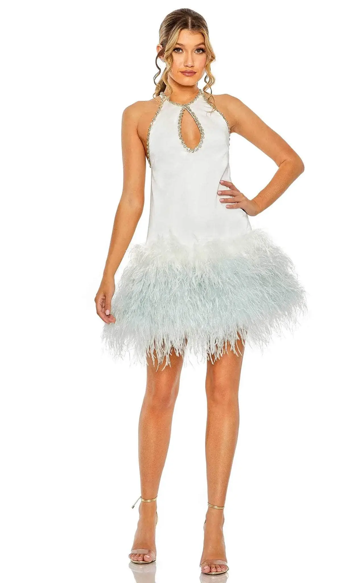 Mac Duggal 11437 - Feather-Finishes Short Beaded Dress 5 Mac Duggal 11437 - Feather-Finishes Short Beaded Dress - Image 5