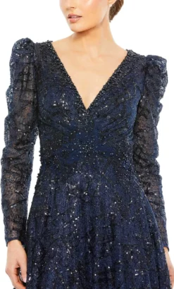 Mac Duggal 20353 - Long Sleeve V-Neck Evening Gown 8 Mac Duggal 20353 - Long Sleeve V-Neck Evening Gown -Hot Sale WEDDING Store mac duggal 20353 long sleeve v neck evening gown evening dresses 31802090356819