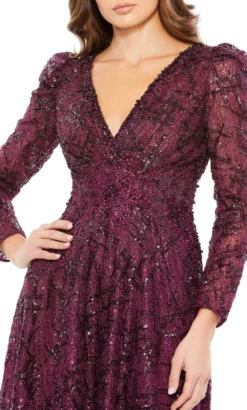 Mac Duggal 20353 - Long Sleeve V-Neck Evening Gown 10 Mac Duggal 20353 - Long Sleeve V-Neck Evening Gown -Hot Sale WEDDING Store mac duggal 20353 long sleeve v neck evening gown evening dresses 31802090520659