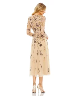 Mac Duggal - 35103 Sheer Long Sleeve Floral Dress -Hot Sale WEDDING Store mac duggal 35103 sheer long sleeve floral dress cocktail dresses 32375549362259