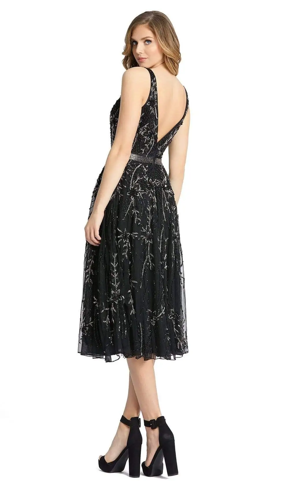 Mac Duggal - 5320 Tea Length Beaded A-Line Dress 2 Mac Duggal - 5320 Tea Length Beaded A-Line Dress - Image 2