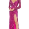 Mac Duggal 5379 - Long Sleeve Sequin Evening Gown