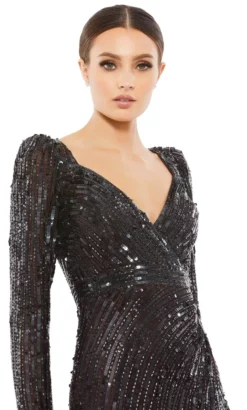 Mac Duggal 5379 - Long Sleeve Sequin Evening Gown -Hot Sale WEDDING Store mac duggal 5379 long sleeve sequin evening gown special occasion dress 32195852927059