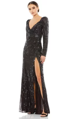 Mac Duggal 5379 - Long Sleeve Sequin Evening Gown -Hot Sale WEDDING Store mac duggal 5379 long sleeve sequin evening gown special occasion dress 32195853025363