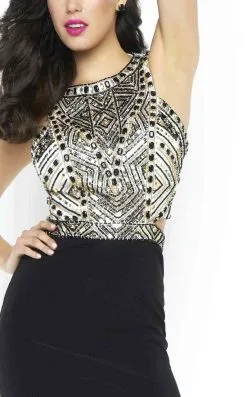 Mac Duggal - 65760 Beaded Sparkles Cutout Cocktail Dress -Hot Sale WEDDING Store mac duggal 65760 beaded sparkles cutout cocktail dress special occasion dress 5504407961657