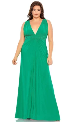 Mac Duggal 68128 - Plunging V-neck Sleeveless Long Dress