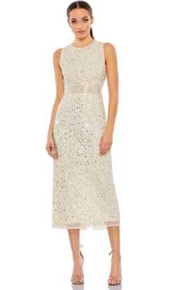 Mac Duggal 93758 - Geometric Beaded Formal Dress -Hot Sale WEDDING Store mac duggal 93758 geometric beaded formal dress cocktail dresses 0 nude silver 31149681475667