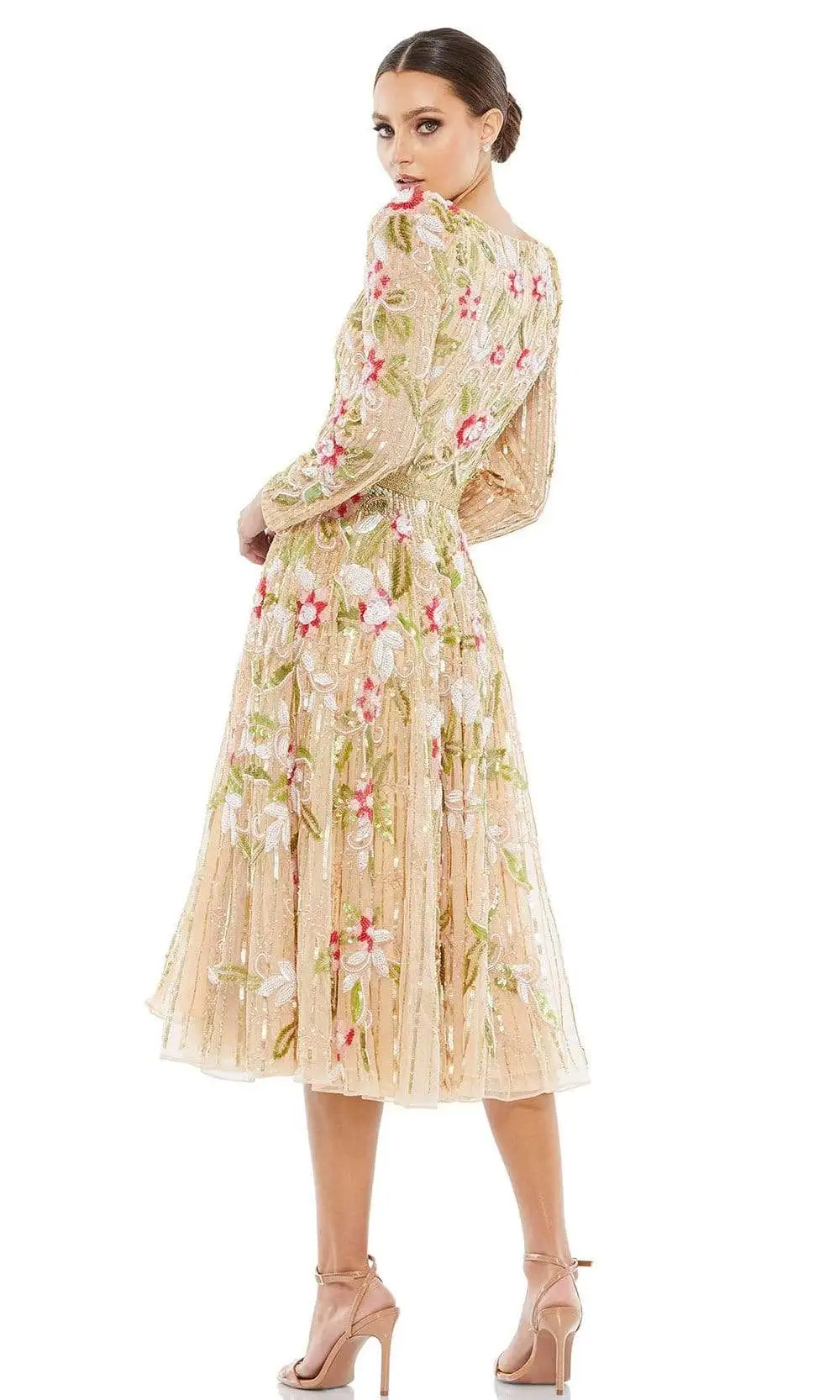 Mac Duggal Cocktail - 5415D V-Neck Sequin A-Line Dress 2 Mac Duggal Cocktail - 5415D V-Neck Sequin A-Line Dress - Image 2