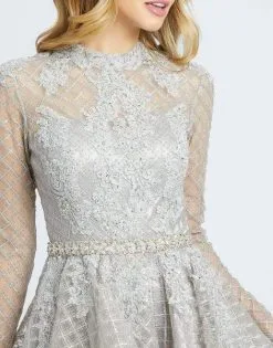 Mac Duggal Evening - 30624D Embroidered Long Sleeve A-line Dress -Hot Sale WEDDING Store mac duggal evening 30624d embroidered long sleeve a line dress special occasion dress 11723132928083