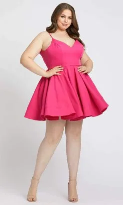 Mac Duggal Fabulouss - 49225F V-Neckline Spaghetti Strap A-Line Dress -Hot Sale WEDDING Store mac duggal fabulouss 49225f v neckline spaghetti strap a line dress cocktail dresses 14w hot pink 27944242479187