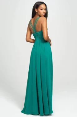 Madison James - 19-193 Plunging Neck Empire Waist Chiffon A-Line Gown -Hot Sale WEDDING Store madison james 19 193 plunging neck empire waist chiffon a line gown special occasion dress 13745169727571