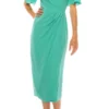 Maggy London G4077M - V-Neck Tea Length Formal Dress