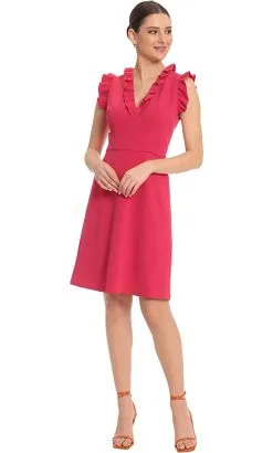 Maggy London G5197M - Ruffle Sleeve Sheath Short Dress -Hot Sale WEDDING Store maggy london g5197m ruffle sleeve sheath short dress cocktail dresses 32273147002963